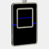 De symbolische dun blauwe lijnverklaring verzilverd omlijst ornament (Rechts)