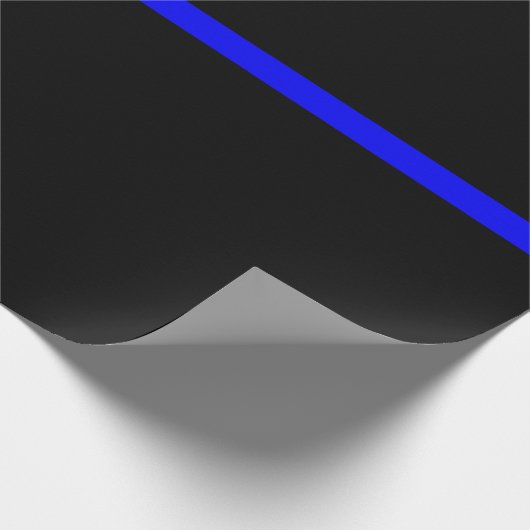 De symbolische dunne blauwe lijn horizontaal zwart cadeaupapier (Hoek)