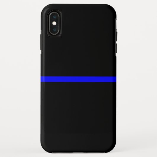 De symbolische dunne blauwe lijn horizontaal zwart Case-Mate iPhone case (Achterkant)