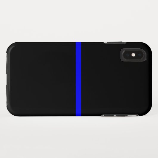De symbolische dunne blauwe lijn horizontaal zwart Case-Mate iPhone case (Achterkant (horizontaal))