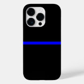 De symbolische dunne blauwe lijn horizontaal zwart Case-Mate iPhone case (Achterkant)