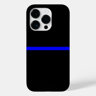 De symbolische dunne blauwe lijn horizontaal zwart Case-Mate iPhone 14 pro hoesje