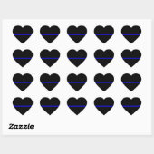 De symbolische dunne blauwe lijn horizontaal zwart hart sticker (Vel)