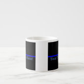 De symbolische dunne blauwe lijn Jouw tekst op zwa Espresso Kop (Voorkant)