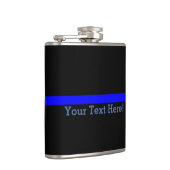 De symbolische dunne blauwe lijn Jouw tekst op zwa Heupfles (Rechts)