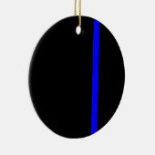 De Symbolische Dunne Blauwe Verticale Zwarte Lijn Keramisch Ornament (Rechts)