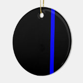 De Symbolische Dunne Blauwe Verticale Zwarte Lijn Keramisch Ornament (Links)