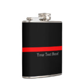 De symbolische dunne rode lijn Jouw tekst op zwart Heupfles (Rechts)