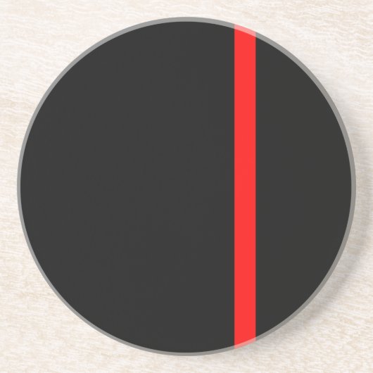 De symbolische dunne rode lijn verticaal zandsteen onderzetter (Voorkant)