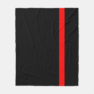 De symbolische dunne rode lijn verticale stijl fleece deken