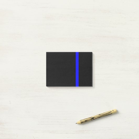De symbolische Dunne Verticaal van Blue Line Post-it® Notes (Op bureau)