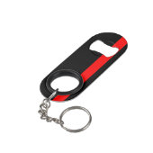 De symbolische Thin Red Line Verticale Stijl op ee Sleutelhanger Flessenopener (Achterkant Gekanteld)