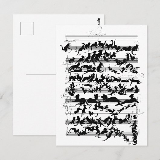 De symfonie van de kat-vector briefkaart (Voorkant / Achterkant)