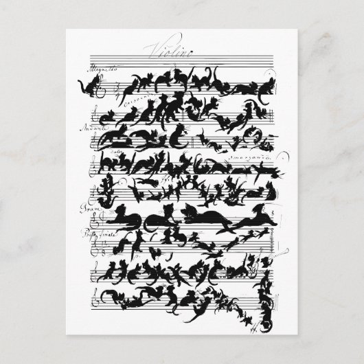 De symfonie van de kat-vector briefkaart (Voorkant)