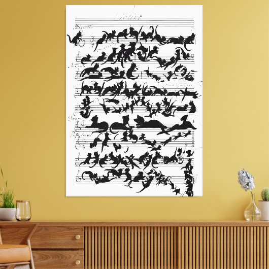 De symfonie van de kat-vector canvas afdruk (Insitu (Woonkamer))