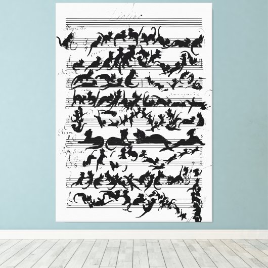 De symfonie van de kat-vector canvas afdruk (Insitu (Houten vloer))