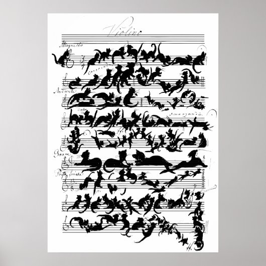 De symfonie van de kat-vector poster (Voorkant)