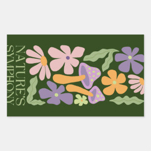 de symfonie van de natuur kleurrijke minimalistisc rechthoekige sticker