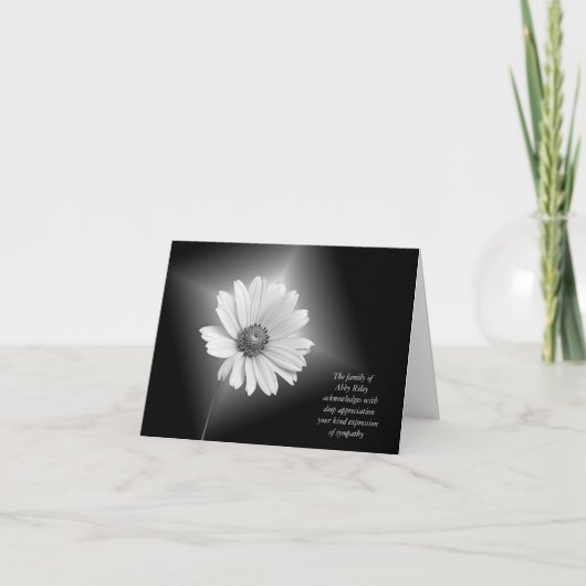 De sympathie dankt u van familie bedankkaart (Voorkant)