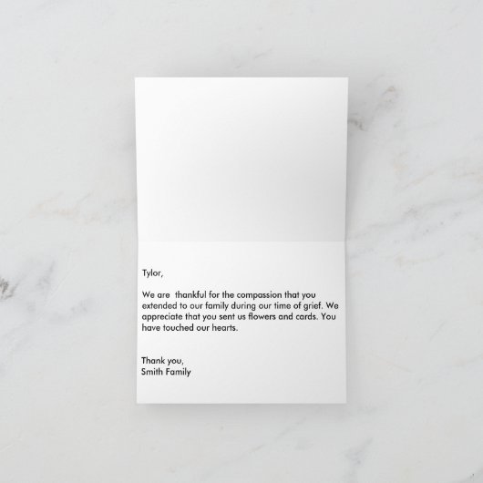 De Sympathie van de Bloem van de orchidee dankt u Bedankkaart (Binnen)