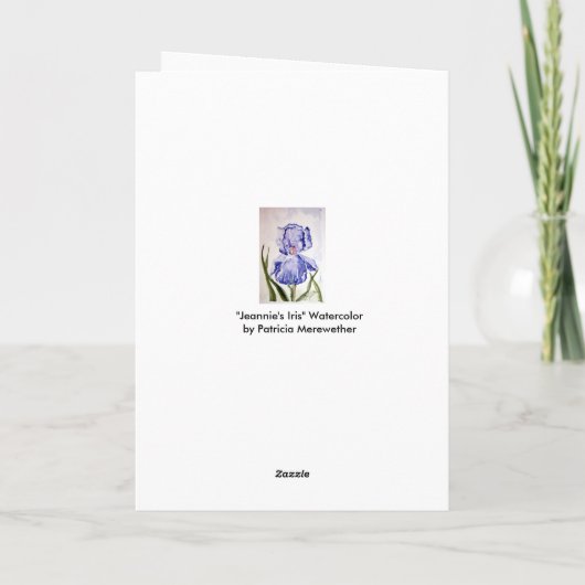 De Sympathie van de Waterverf van de iris Kaart (Achterkant)