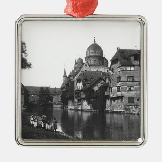 De synagoge te Nuremberg, c.1910 Metalen Ornament (Voorkant)