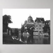 De synagoge te Nuremberg, c.1910 Poster (Voorkant)