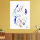 De synaps en de zenuwimpuls canvas afdruk (Insitu (Woonkamer))