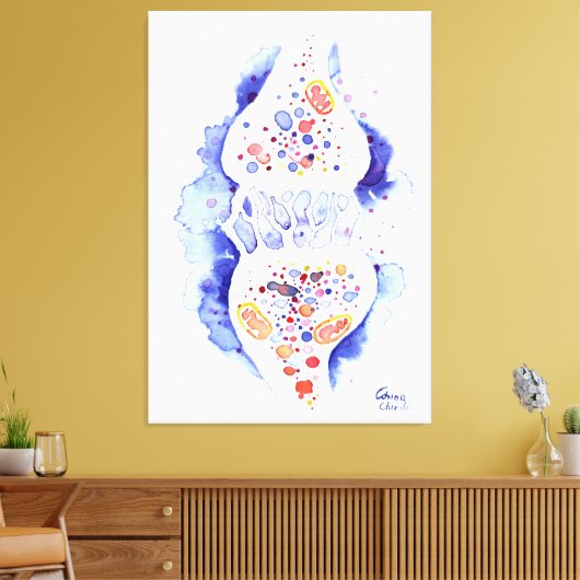 De synaps en de zenuwimpuls canvas afdruk (Insitu (Woonkamer))