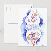De synaps en de zenuwimpuls canvas print jig briefkaart (Voorkant / Achterkant)