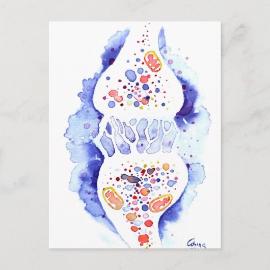 De synaps en de zenuwimpuls canvas print jig briefkaart (Voorkant)