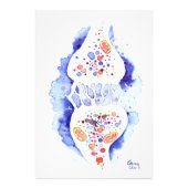 De synapse en de zenuwimpulscanvas foto afdruk (Voorkant)