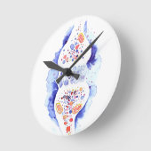 De synapse en de zenuwimpulscanvas ronde klok (Hoek)