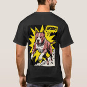 De Synthwave Pittie: Retro Neon Amerikaanse Pit Bu T-shirt (Achterkant)