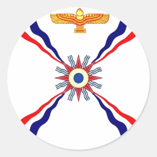 De Syrische Assyrische Syrische winkel Ronde Sticker (Voorkant)