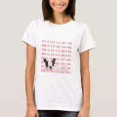 De T-Shirt Boston Terrier Hug a Dog voor vrouwen. (Voorkant)