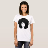 De T-shirt van de Vrouwen van de Godin van Afro (Voorkant volledig)