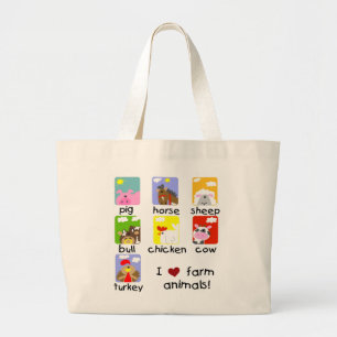 De T-shirts en de Giften van de Dieren van het boe Grote Tote Bag