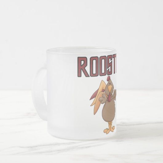 De T-shirts en de Giften van de haan Matglas Koffiemok (Voorkant links)
