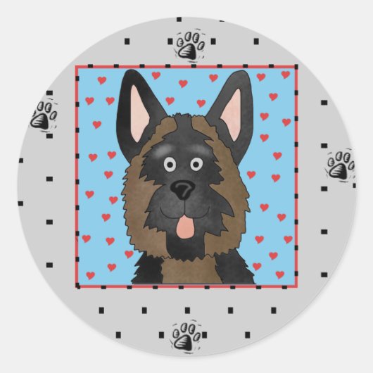 De T-shirts en de Giften van de Hond van de Duitse Ronde Sticker (Voorkant)