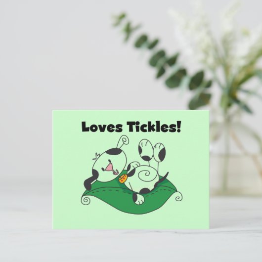 De T-shirts en de Giften van de Kietelend Briefkaart (Staand voorkant)