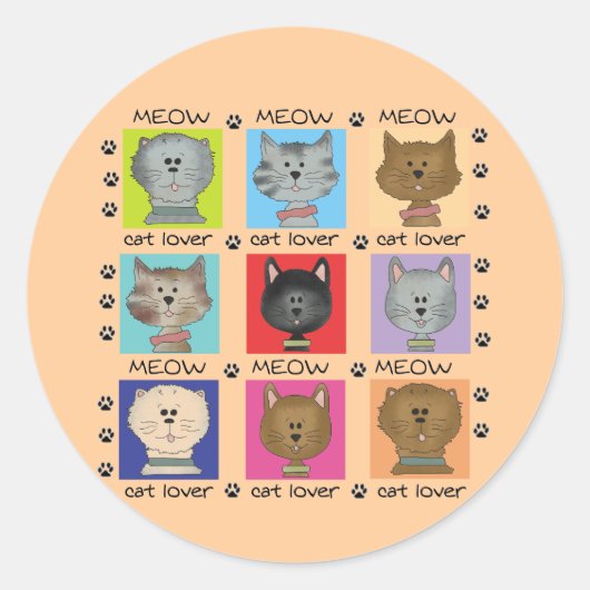 De T-shirts en de Giften van de Minnaar van de Kat Ronde Sticker (Voorkant)