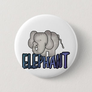 De T-shirts en de Giften van de olifant Ronde Button 5,7 Cm