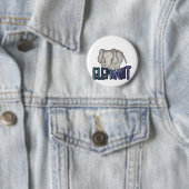 De T-shirts en de Giften van de olifant Ronde Button 5,7 Cm (In situ)