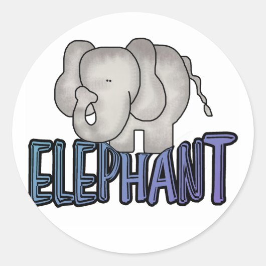 De T-shirts en de Giften van de olifant Ronde Sticker (Voorkant)