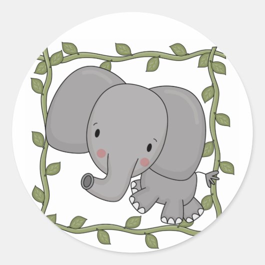 De T-shirts en de Giften van de Olifant van het Ronde Sticker (Voorkant)