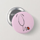 De T-shirts en de Giften van de stethoscoop Ronde Button 5,7 Cm (Voorkant /achterkant)