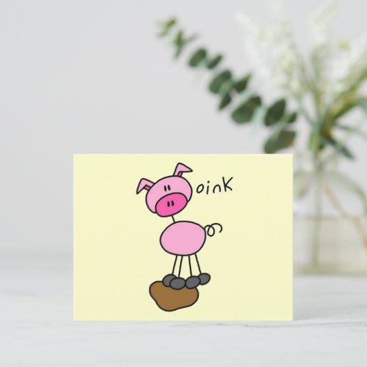 De T-shirts en de Giften van het Varken van het Briefkaart (Staand voorkant)