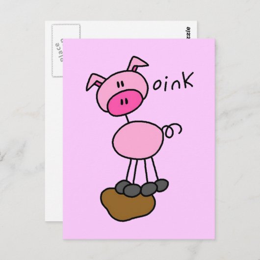 De T-shirts en de Giften van het Varken van het Briefkaart (Voorkant / Achterkant)