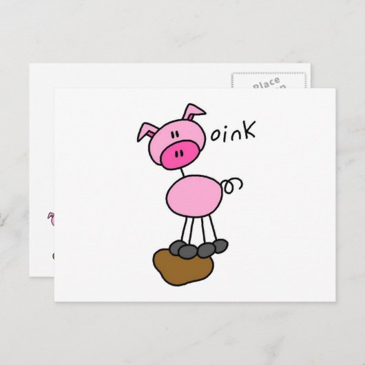 De T-shirts en de Giften van het Varken van het Briefkaart (Voorkant / Achterkant)